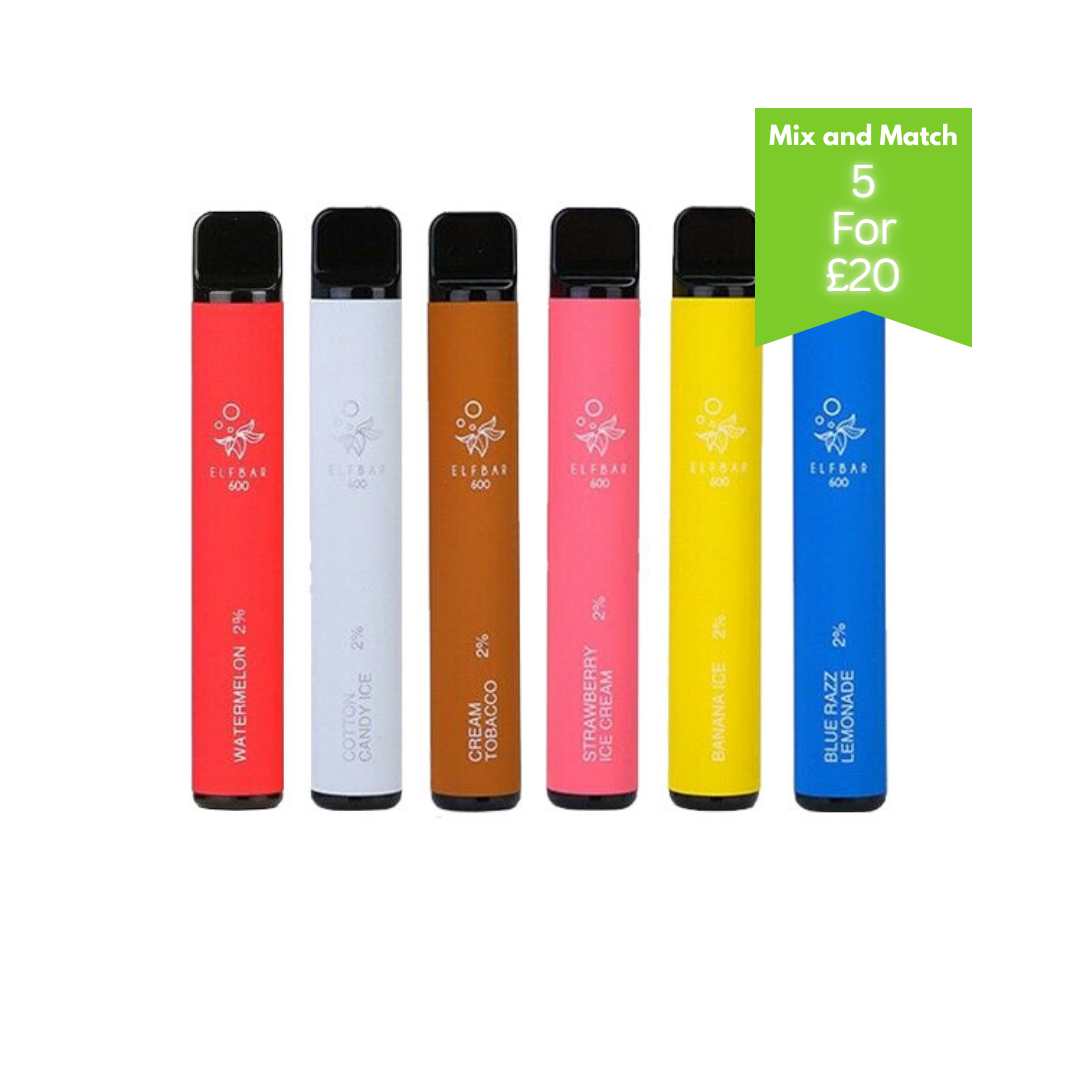 20mg ELF Bar Disposable Vape Pod 600 Puffs