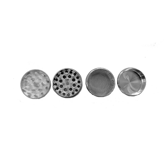 4 Parts Mini Plain Silver Metal Mini Grinder